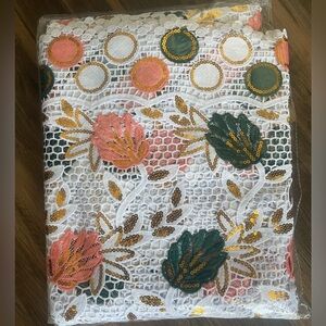 Guipure Cord Lace Fabric With Sequins High Quality Nigerian Lace Fabric Party